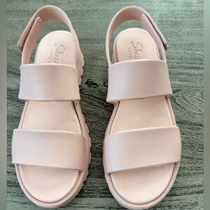 Skechers Luxe Foam Sandals Pink Size 8 EUC